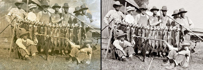 Salmon catch photo restoration